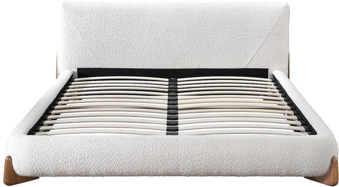Vente-unique Bedframe stof wit 160 x 200 cm