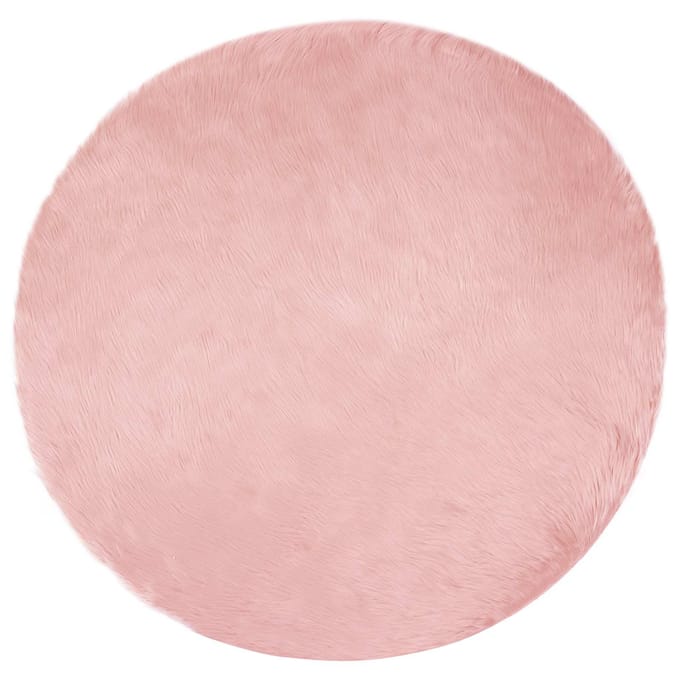 vidaXL Tapijt van imitatie TAFALLA Roze Ø 100 cm Polyester
