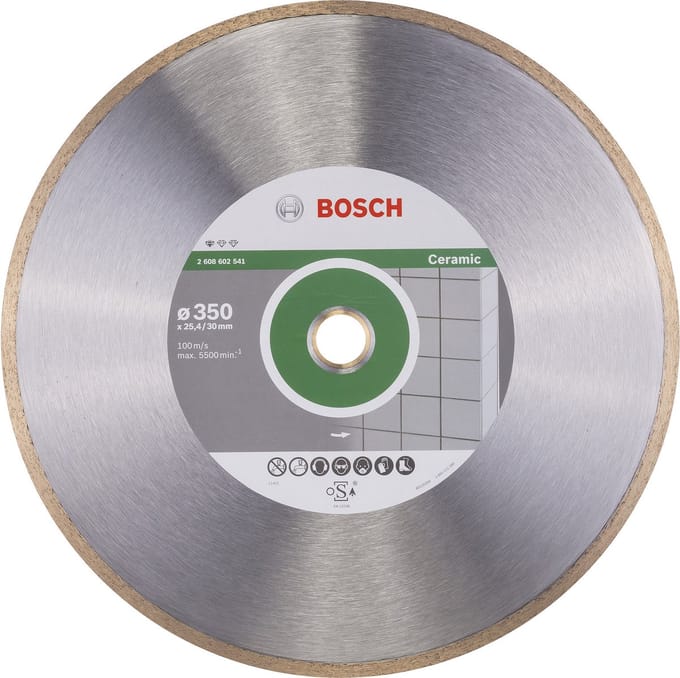 Bosch Accessories 2608602541 Bosch Power Tools Diamanten doorslijpschijf Diameter 350 mm Boordiameter 30.00 mm Porselein, Keramiek,...