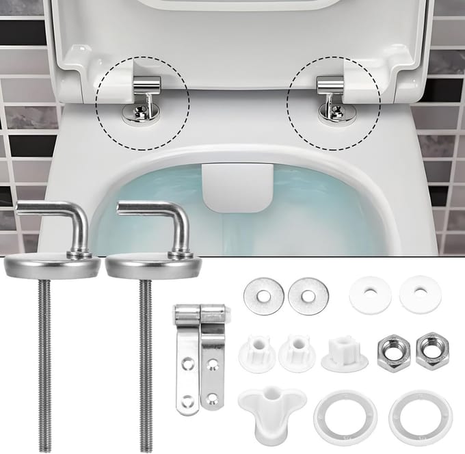 WC-bril scharnier set – RVS, met bevestigingsmateriaal, universeel