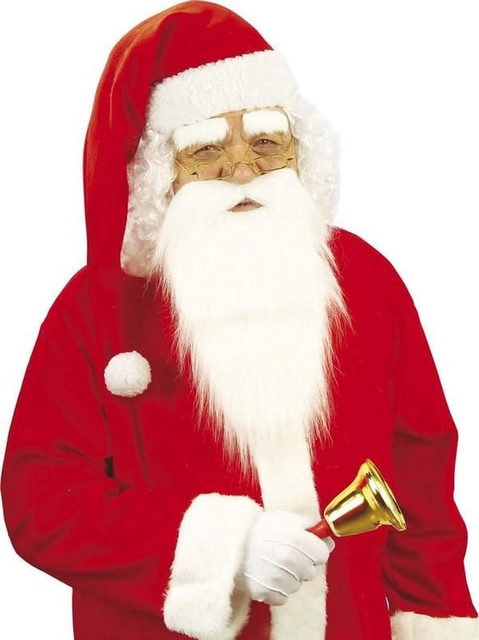 WIDMANN - Lange riood met witte kerstmuts voor volwassenen - Hoeden > Mutsen
