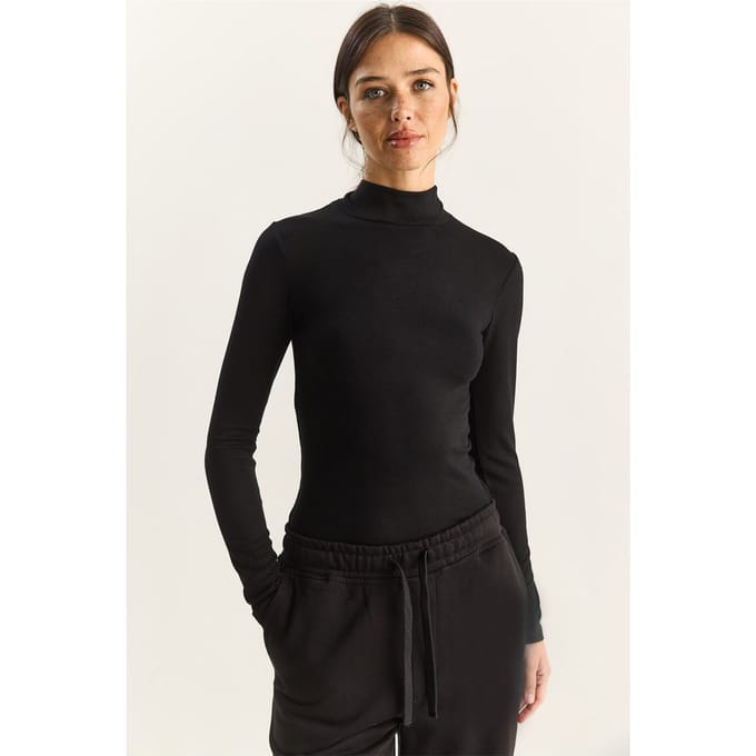 Slim Fit Lange Mouwen Halve Coltop