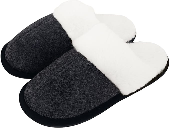 ATTREZZO® Pantoffels Dames - Maat 38-39 - Antraciet - Heerlijk warm!