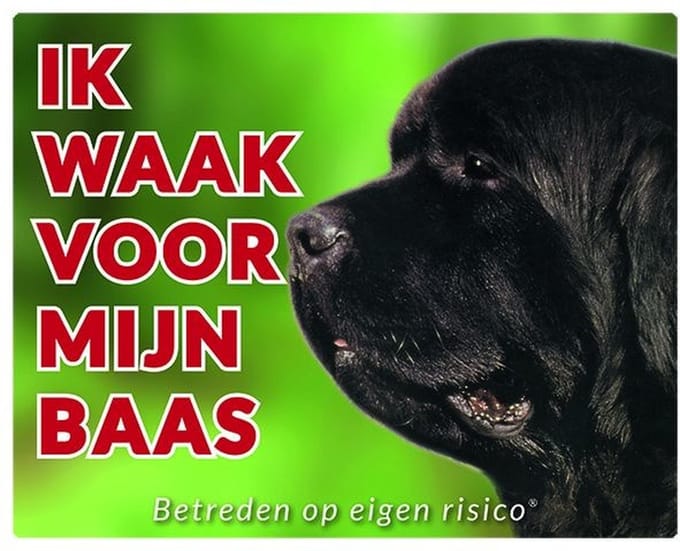 Newfoundlander Waakbord - Ik waak voor mijn baas