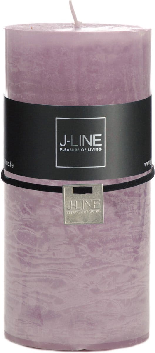 J-Line cilinderkaars Lavendel - paars - large - 52U - 6 stuks