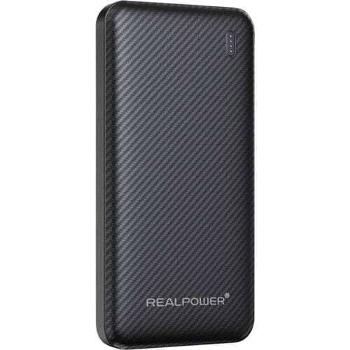 RealPower Powerbank 10000 mAh Quick Charge, USB PD USB-A, USB-C Zwart