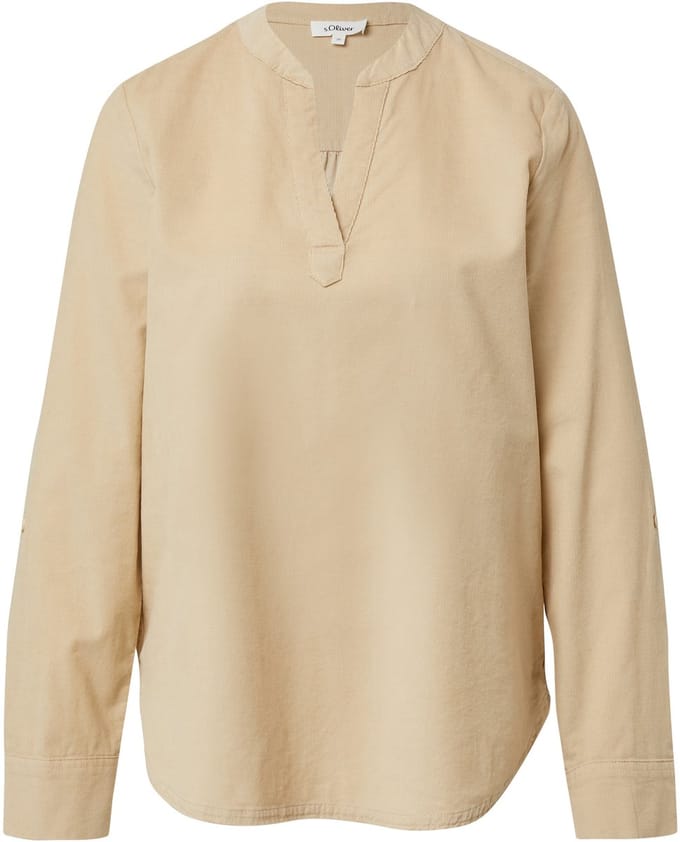 Dunckblouse van fijn ribfluweel met langere achterzijde dames s.Oliver