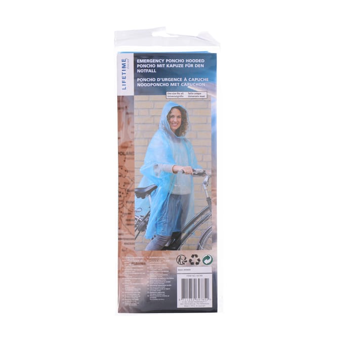 Lifetime Wegwerp poncho met capuchon blauw