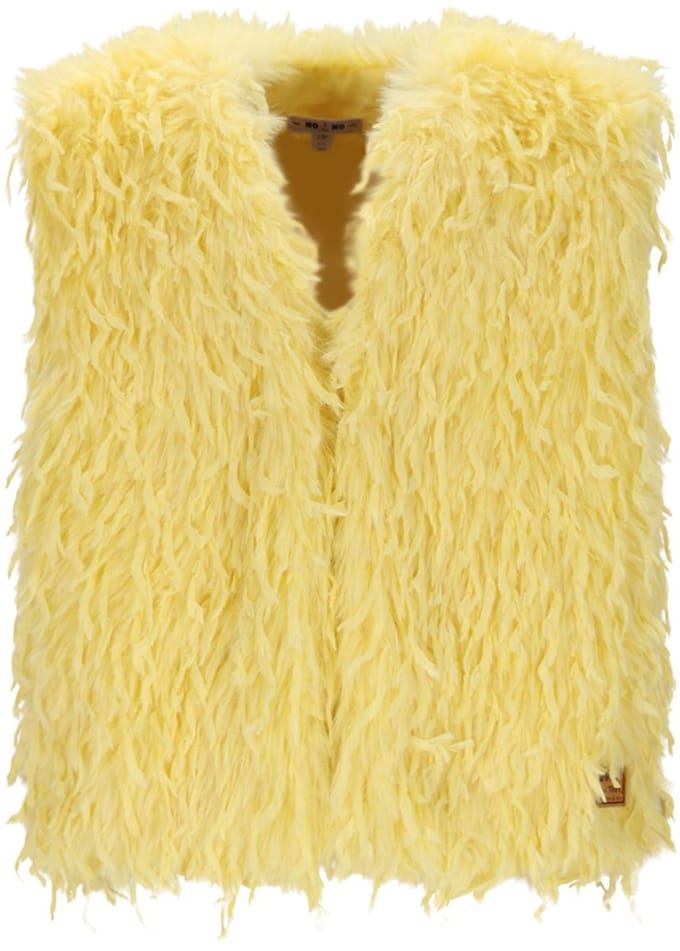 NONO - Kath Long Hair Fur Gilet light lemon - Light Lemon - Maat 110-116