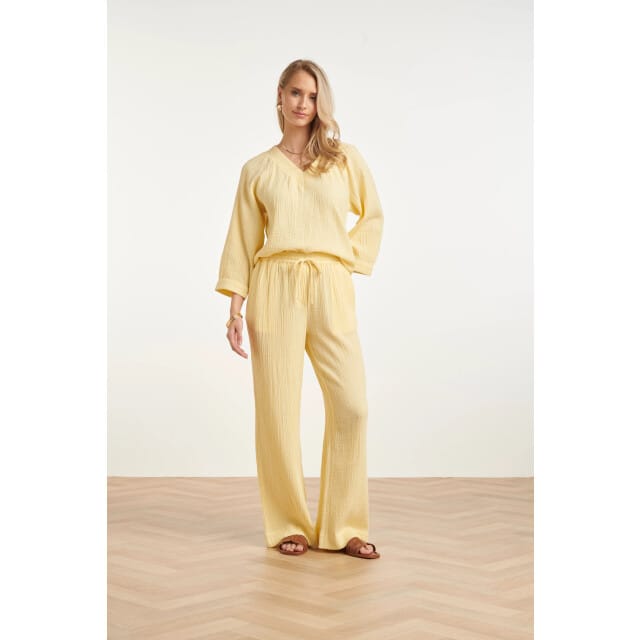 Smashed Lemon Mousseline top met v-hals |