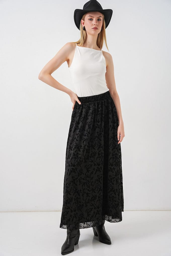 Bloemen Hoge Taille Maxi Rok