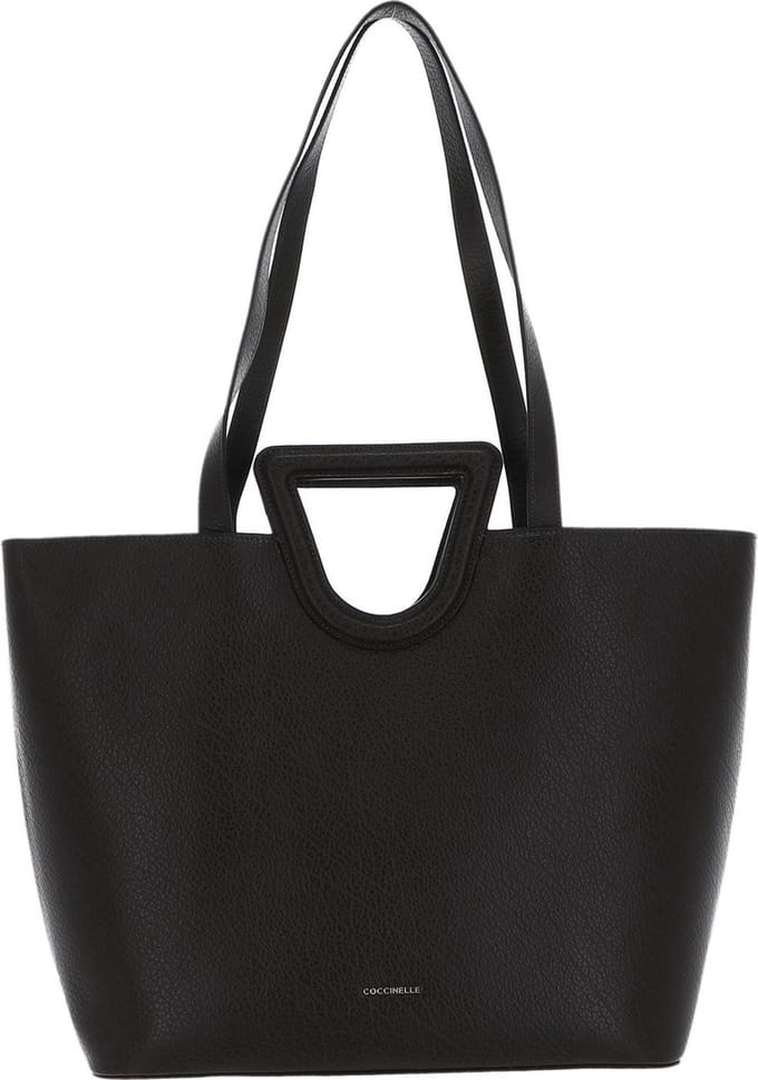 COCCINELLE Leren Schoudertas Shopper Faboula Elephant Handbag Bark Donkerbruin