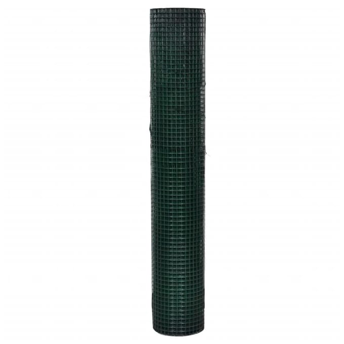 vidaXL - Kippengaas - 10x1 - m - gegalvaniseerd - staal - met - PVC-coating - groen