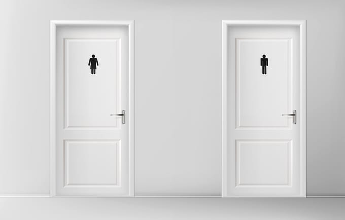 10 cm hoog | Deurbordje toilet Man en Vrouw | Bio plastic