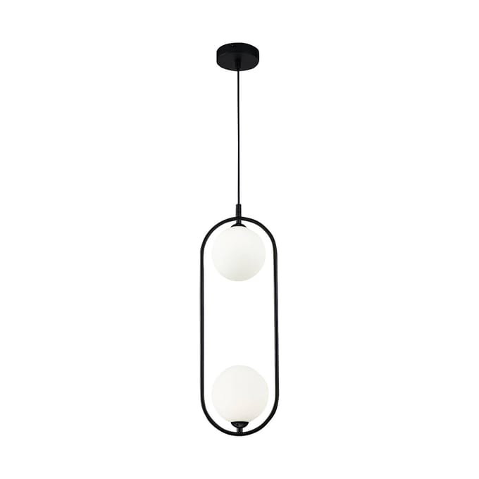 Maytoni Ring hanglamp 2-lamps zwart/wit