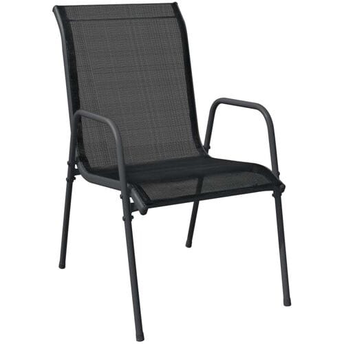 vidaXL - 9-delige - Tuinset - textileen - en - staal - zwart