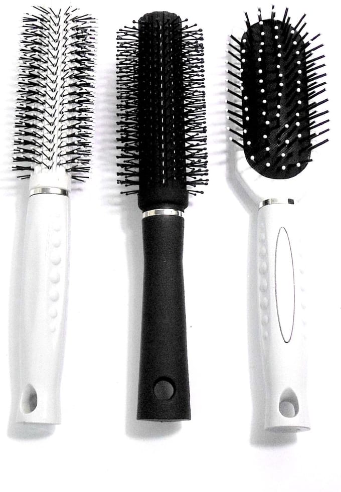 3x Haarborstels groot 2x wit 1x zwart set