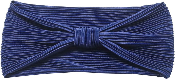 Emilie collection - haarband - blauw - Satijn - Plissé - strik