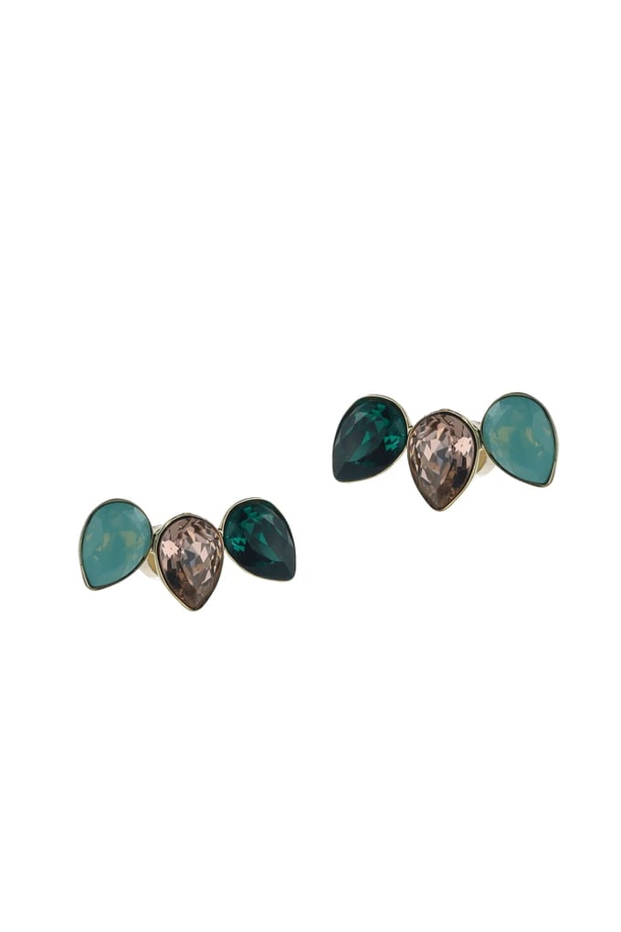 OTAZU Classic Triple Leaf Earrings Pacific Opal Green, Grey Taglia: OS | Orecchini Outlet | Donna | Grigio