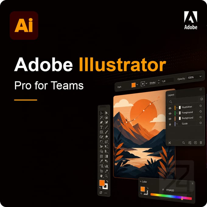 Adobe Illustrator - Pro for Teams 1 - 9 Gebruiker(s)