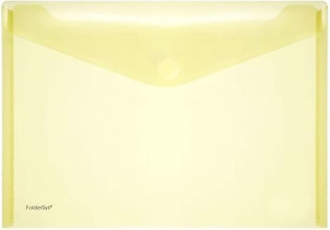 Enveloptas Foldersys A4 PP dwars transp geel A4 Velcro Envelop Geel
