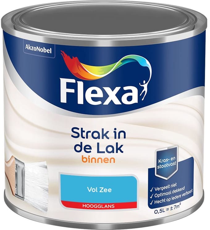 Flexa - Strak In De Lak Binnenlak Hoogglans - Vol Zee - Mengverf - 500 Ml
