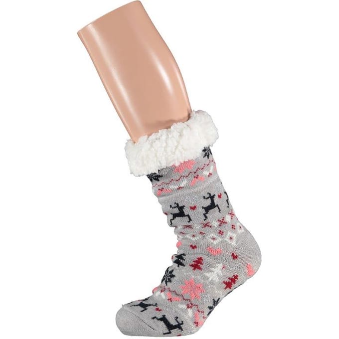 Dames huissokken kerst - Grijs / One size