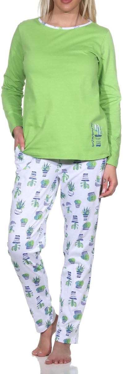 Normann damespyjama met lange mouwen en pyjamabroek in prachtig design
