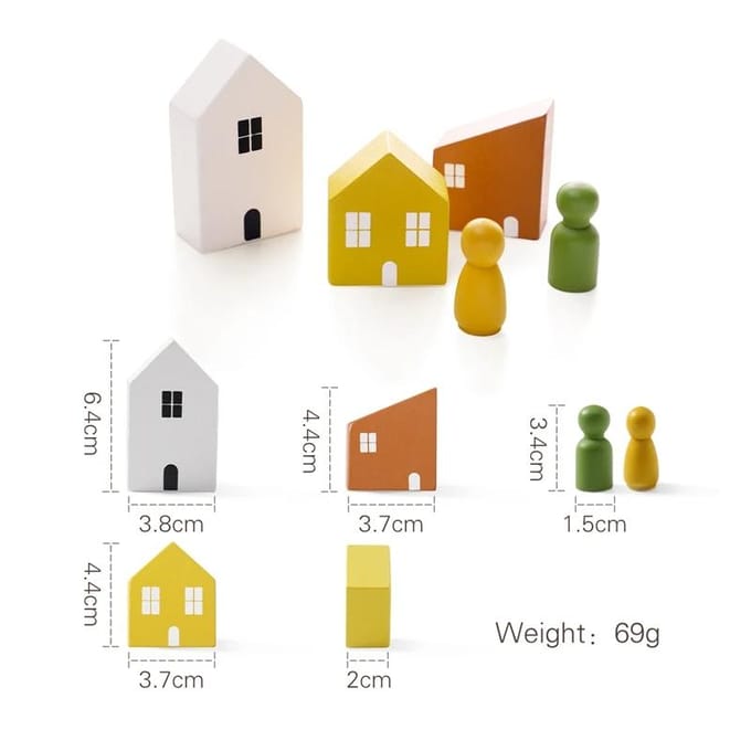 Décoration Bloc Bois Forêt Jouets en Bois avec Vernis Qualité Alimentaire Arbre Simulation Dessin Animé Décoration Maison Jeu de Placement Bébé