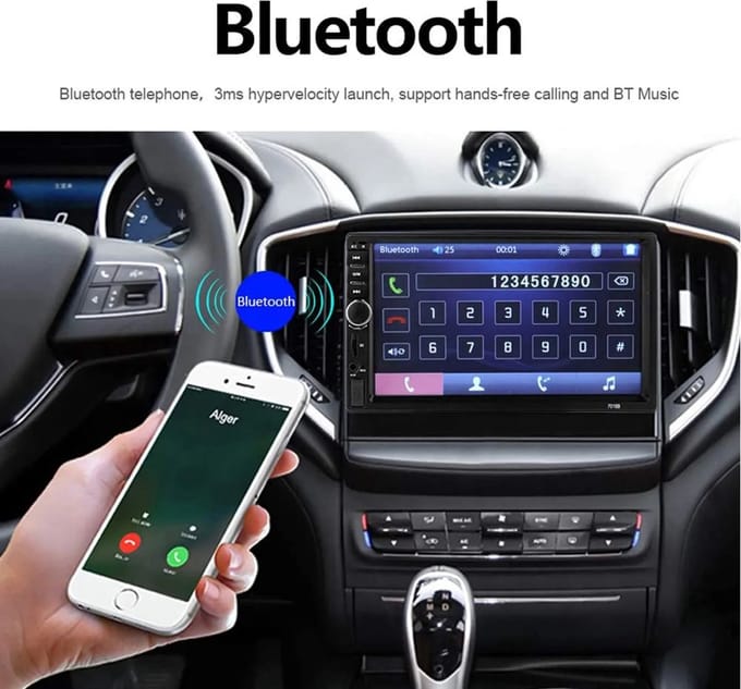 Universele Autoradio met Bluetooth, USB & Aux - Handsfree - Mirrorlink - Radio met Microfoon - GRATIS Achteruitrijcamera