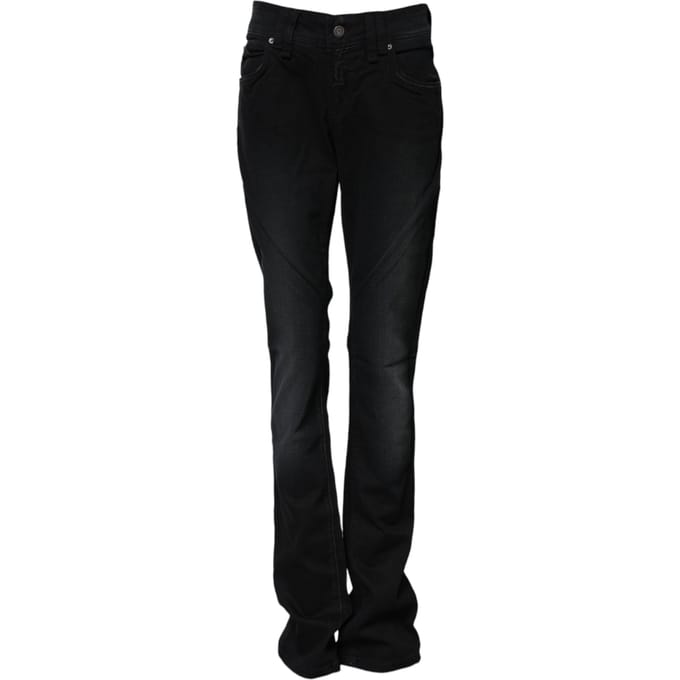 John Galliano Zwarte Katoenen Midden Taille Tapered Denim Jeans