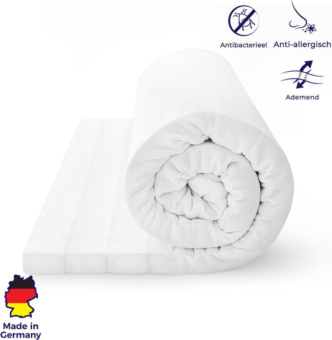 Topper - 80x190 cm - koudschuim - comfort plus tijk - topdekmatras - Topper matras - 5 cm hoog -  Gemiddeld