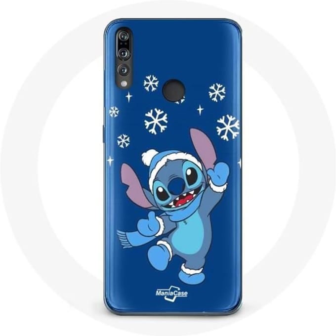 Hoesje - Huawei - P30 Lite - Flexibel - Stitch sneeuw Kerstmis - Blauw