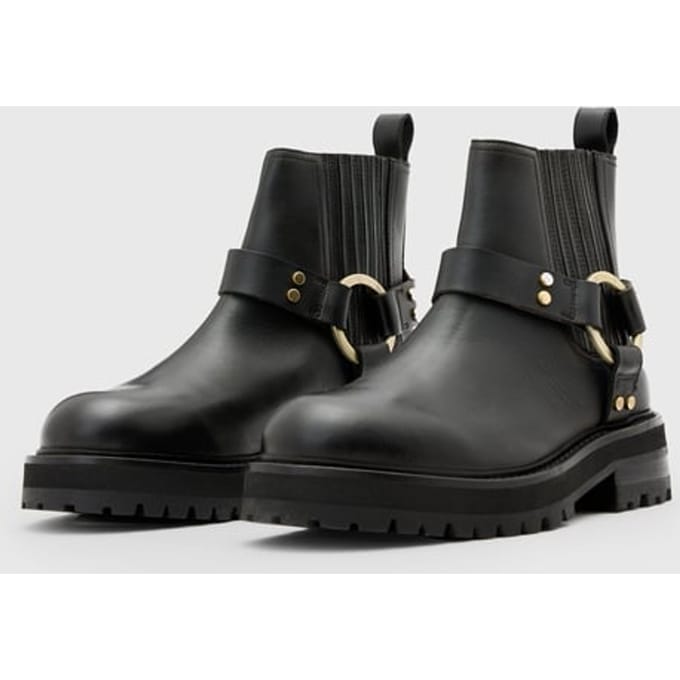 AllSaints Maddie Biker Boot Black/warm Brass Größe: 36 | Stiefel Outlet | Damen | Schwarz