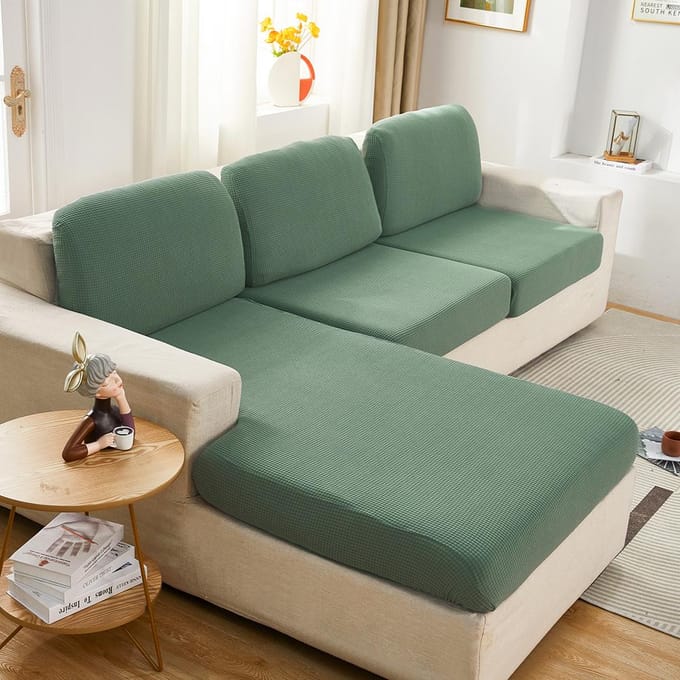 Housse de coussin de canapé imperméable, housse de canapé très extensible, housse de protection de meubles pour salon, toutes les couvertures Normal Size (L)-1pc vert