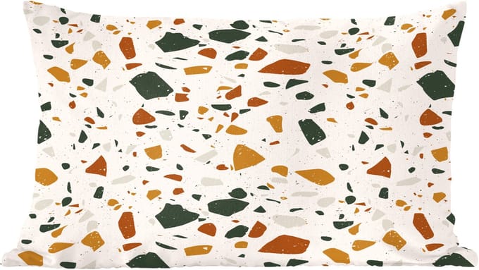 Sierkussens - Kussentjes Woonkamer - 60x40 cm - Terrazzo - Patroon - Wit - Terra