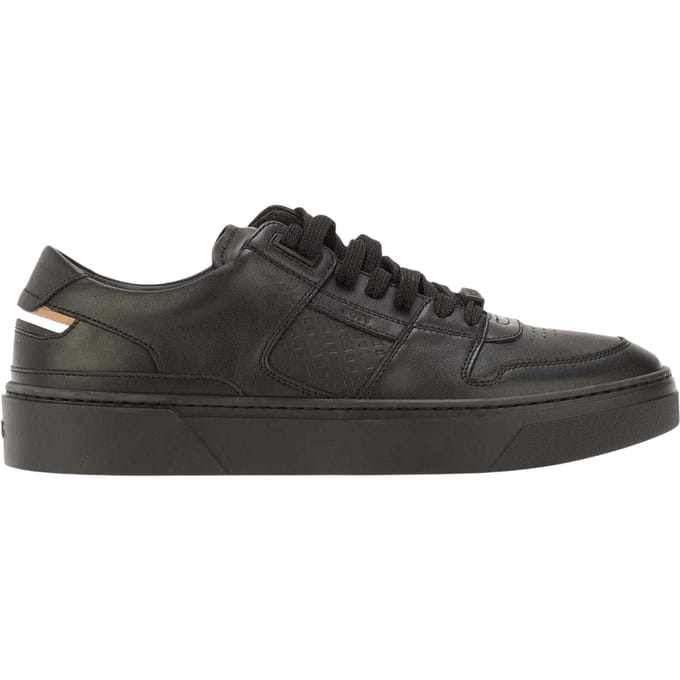 Boss Heren Gary Leren Platte Trainers (Zwart)