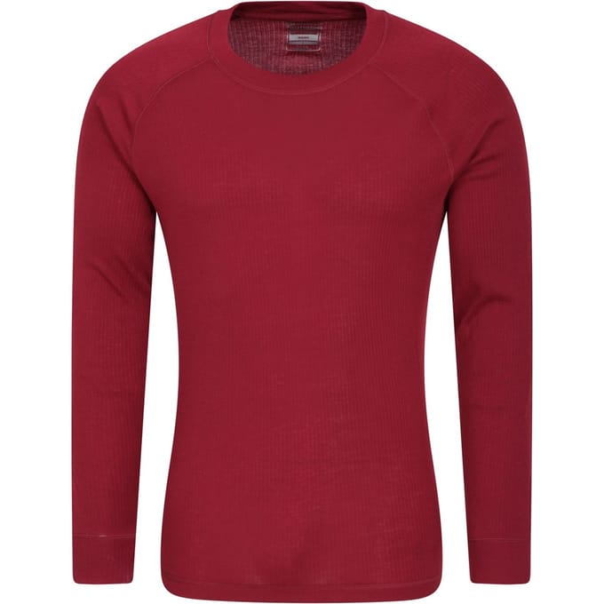 Mountain Warehouse Heren Talus Ronde Hals Thermo Top met Lange Mouwen (Rood)