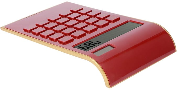 Zonne- en Batterij Aangedreven Rekenmachine met Groot LCD Scherm en Grote Toetsen - Rood