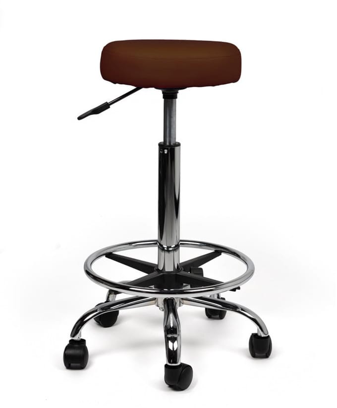 Tabouret Bruin - Hoog, Met voetring