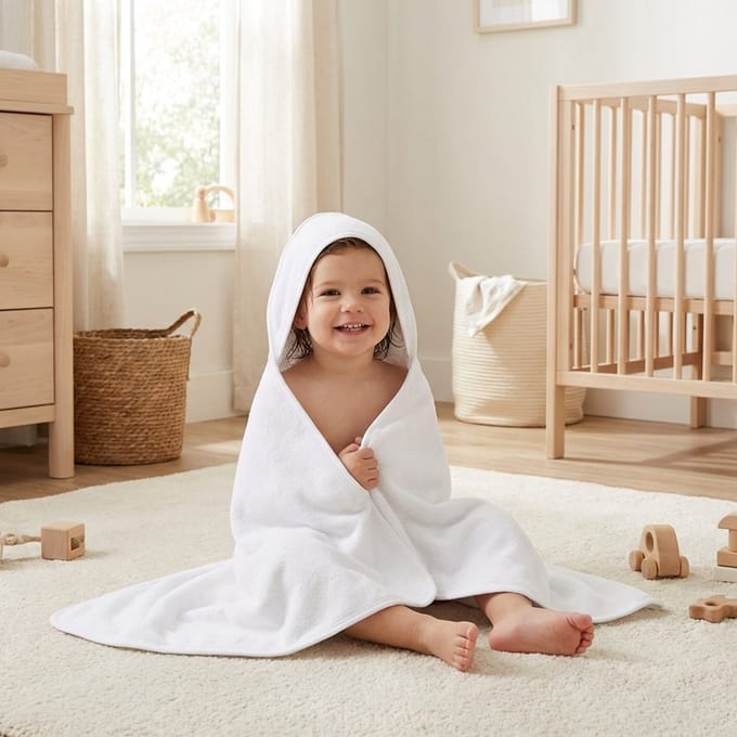 New Baby badcape met capuchon 100x100 cm - Badhanddoek