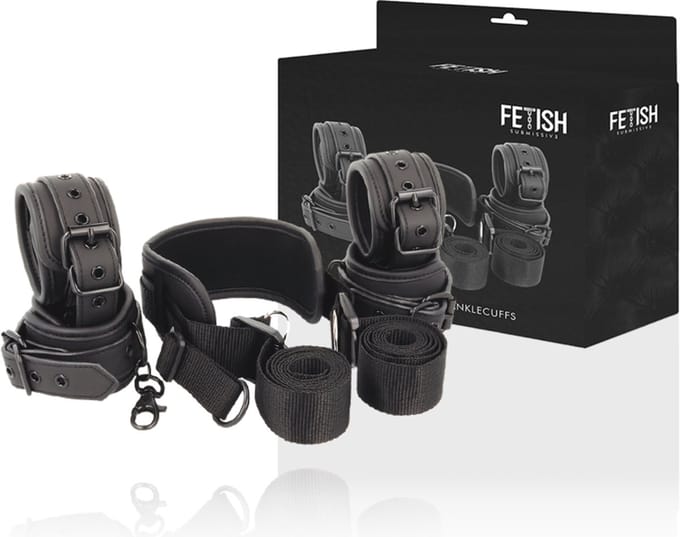 Fetish Submissive - Master Position With 4 Noprene-Lined Handcuffs