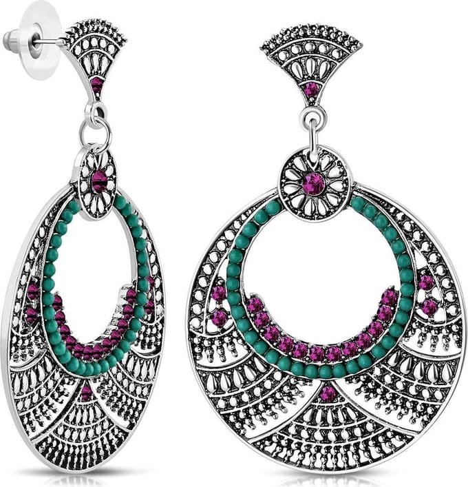 Montebello Oorbellen Vintage FEF355 - Bijoux - Boheems - 60x40mm