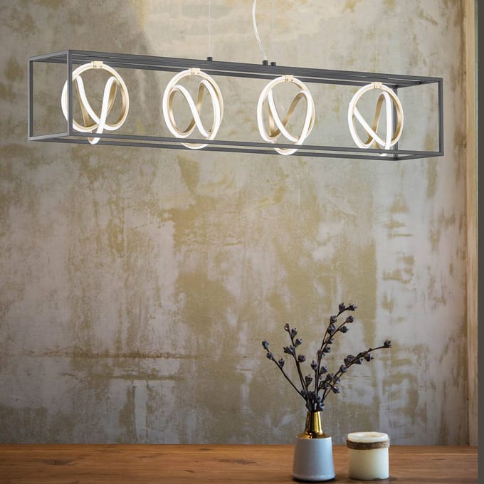 FISCHER & HONSEL LED hanglamp Gisi, CCT, dimbaar, 4-lamps