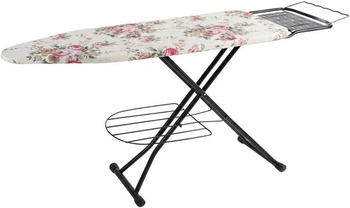 Strijkplank - 110 x 33 cm - voor stoomstrijkijzer - verstelbaar - rozen