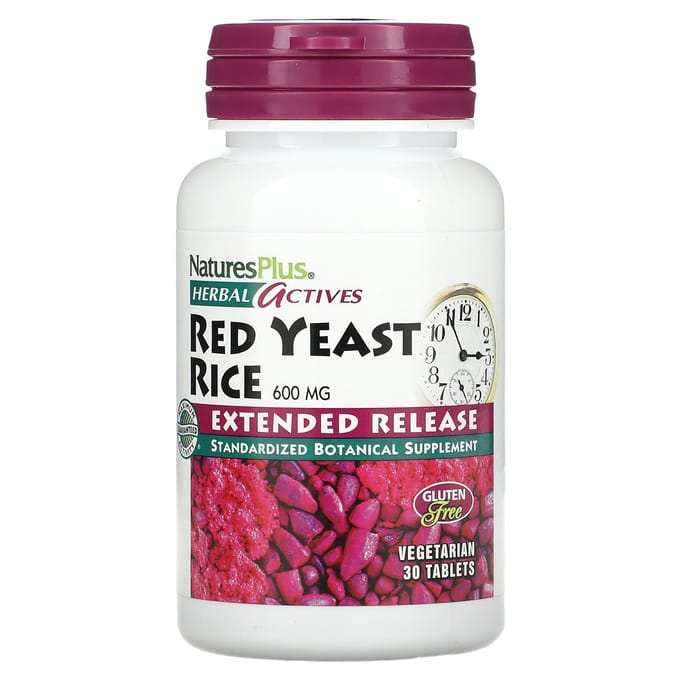 NaturesPlus - Herbal Actives, levure de riz rouge, 600 mg 30caps