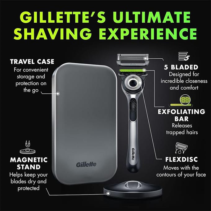 GilletteLabs With Exfoliating Bar Van Gillette - 1 Scheermes - 5 Scheermesjes - Magnetische Houder - Travelcase