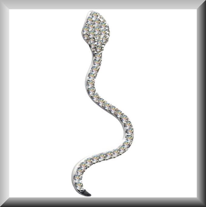 Hetty'S - Elegante hanger - Slang van echt zilver - met Zirconia's