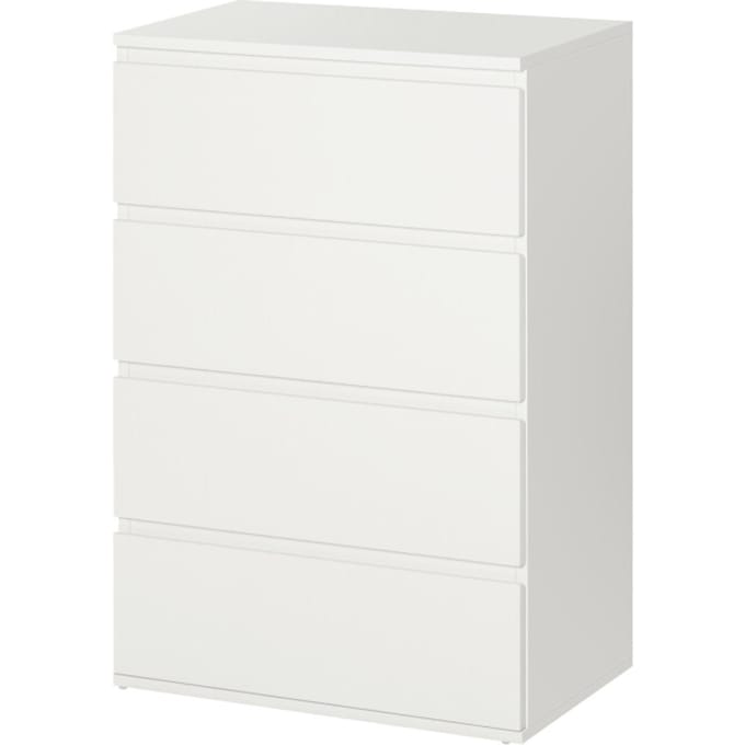 4goodz Moderne Ladenkast met 4 Greeploze Laden 40x60x80 cm - Wit