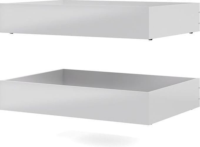 Nada bed 2 bedlades breedte 94 cm, wit hoogglans.
